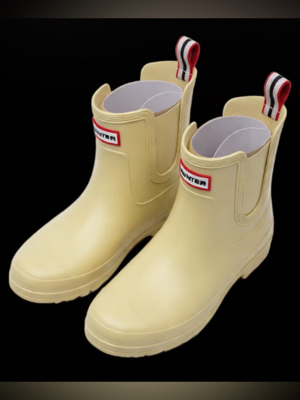 Hunter Ankle Rain Boots in Pale Yellow Rubber